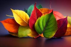 Vibrant autumn maple leaves, nature beauty showcased generated by AI